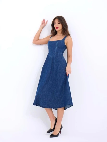 7142 KOT ELBİSE-MAVİ - Resim 2
