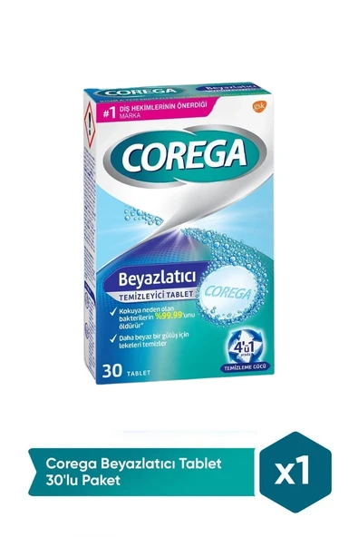 Corega Beyazlatıcı Temizleyici 30 Tablet ürün görseli 1