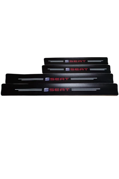 Autowise Seat Logolu Karbon Kapı Eşiği Koruyucu Bant Folyo 4'lü Set ürün görseli 1