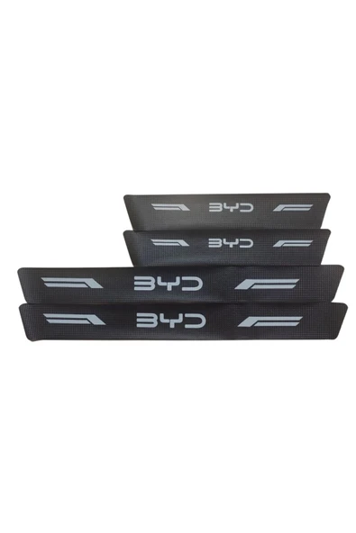 Autowise BYD Logolu Karbon Kapı Eşiği Koruyucu Bant Folyo 4'lü Set ürün görseli 1