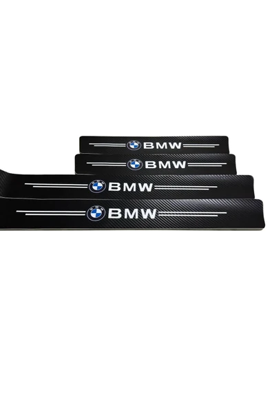 Autowise Bmw Logolu Karbon Kapı Eşiği Koruyucu Bant Folyo 4'lü Set ürün görseli 1
