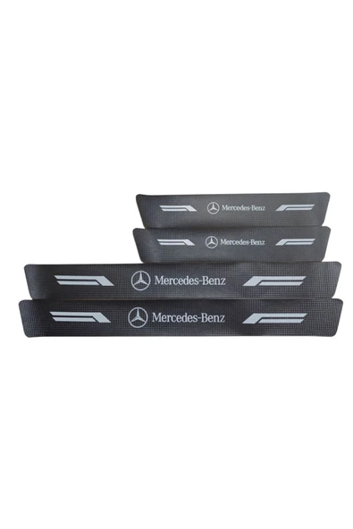 Autowise Mercedes-benz Logolu Karbon Kapı Eşiği Koruyucu Bant Folyo 4'lü Set ürün görseli 1