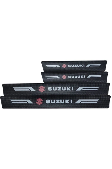 Autowise Suzuki Logolu Karbon Kapı Eşiği Koruyucu Bant Folyo 4'lü Set ürün görseli 1
