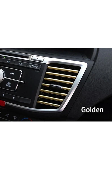 Autowise Araç Içi Klima Izgarasına Geçmeli Klima Süsü Havalandırmaya Geçme Renkli Çıta Gold Altın Sarısı ürün görseli 1