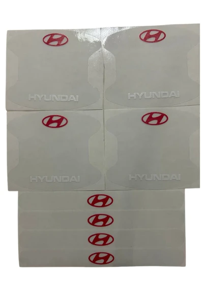 Autowise Hyundai Marka Logolu Oto Kapı Kolu Çizik Önleyici Yapışkan 8'li Set ürün görseli 1