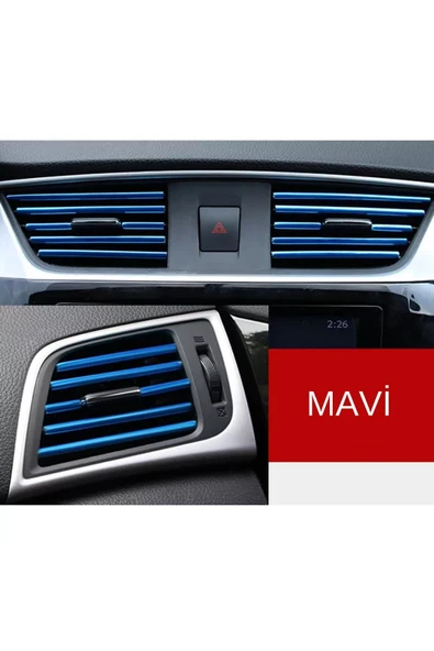 Autowise Araç Içi Klima Izgarasına Geçmeli Klima Süsü Havalandırmaya Geçme Renkli Çıta Mavi ürün görseli 1