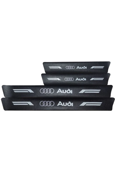 Autowise Audi Logolu Karbon Kapı Eşiği Koruyucu Bant Folyo 4'lü Set ürün görseli 1