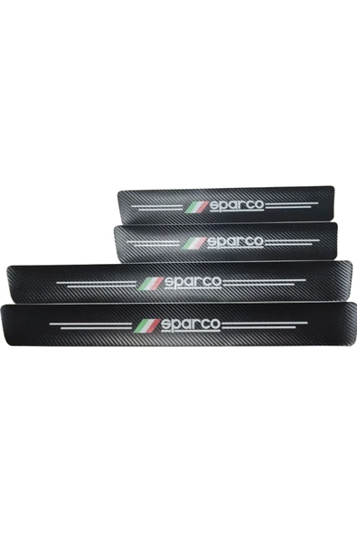 Autowise Sparco Logolu Karbon Kapı Eşiği Koruyucu Bant Folyo 4'lü Set ürün görseli 1