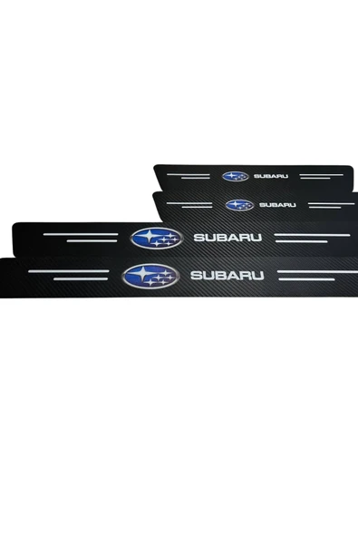 Autowise Subaru Logolu Karbon Kapı Eşiği Koruyucu Bant Folyo 4'lü Set ürün görseli 1