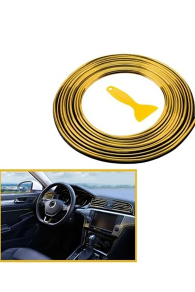 Autowise Trim Fitili Oto Geçmeli Gold Trim Fitili Süs 5 Metre Nikelajlı ürün görseli 1