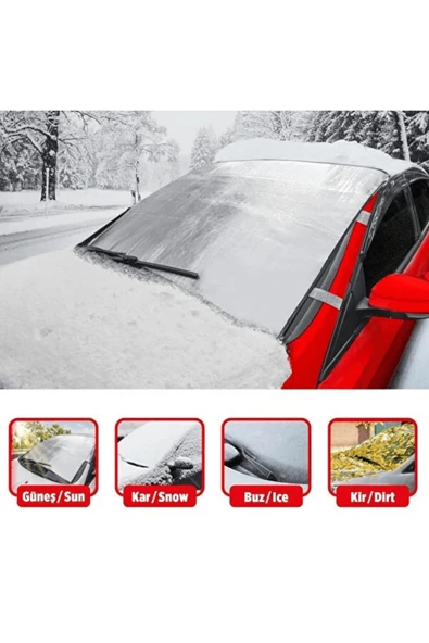 Autowise Oto Ön Cam Buzlanma Önleyici Ve Koruyucu Su Geçirmez 4 Mevsim Cam Koruyucu Örtü Buz Brandası ürün görseli 1