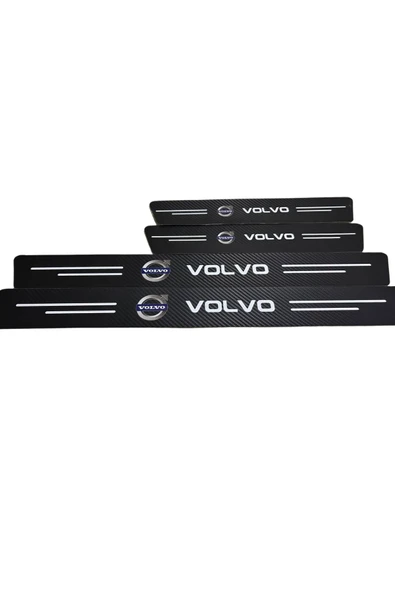 Autowise Volvo Logolu Karbon Kapı Eşiği Koruyucu Bant Folyo 4'lü Set ürün görseli 1