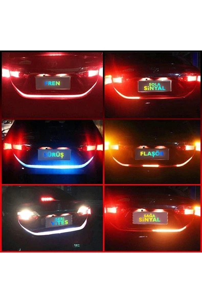 Autowise Oto Bagaj Sinyalli Kayar Led Çok Fonksiyonlu Bagaj Kayar Led 120cm ürün görseli 1