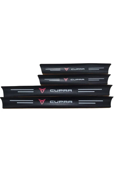 Autowise Cupra Logolu Karbon Kapı Eşiği Koruyucu Bant Folyo 4'lü Set ürün görseli 1