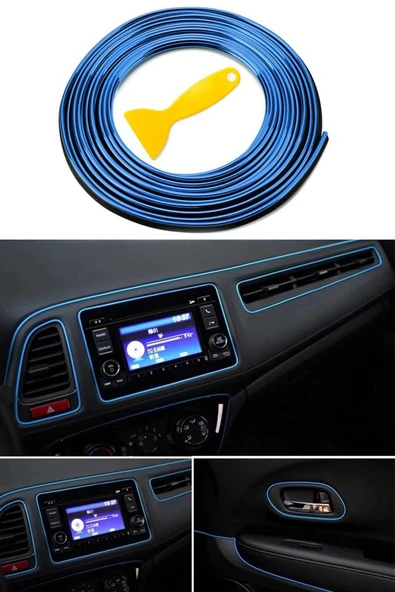 Autowise Trim Fitili Oto Geçmeli Mavi Trim Fitili Süs 5 Metre Nikelajlı ürün görseli 1