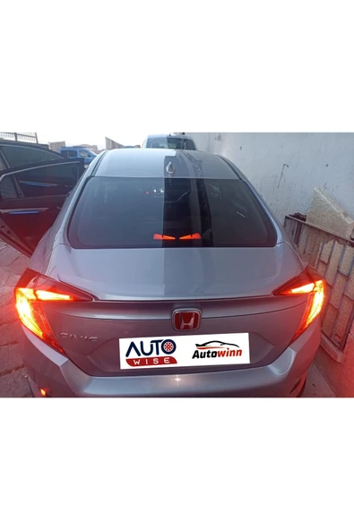 Autowise Honda Civic Fc5 3. Stop Lambası Için Kedi Gözü Karbon Kapak Pleksiglass ürün görseli 1