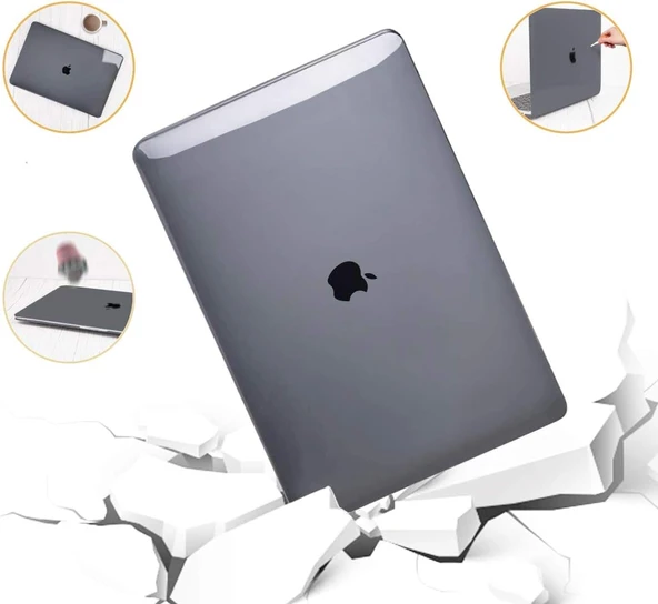 Codegen Apple 13" Macbook Air A1932 A2179 A2337 M1 Kristal Gri Kılıf Koruyucu Kapak ürün görseli 1