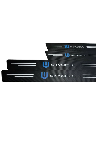 Autowise Skywell Logolu Karbon Kapı Eşiği Koruyucu Bant Folyo 4'lü Set ürün görseli 1