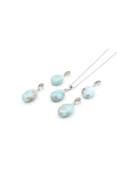 Hakiki Doğal Atlantis Larimar Taşı Kolye Ucu ürün görseli 1