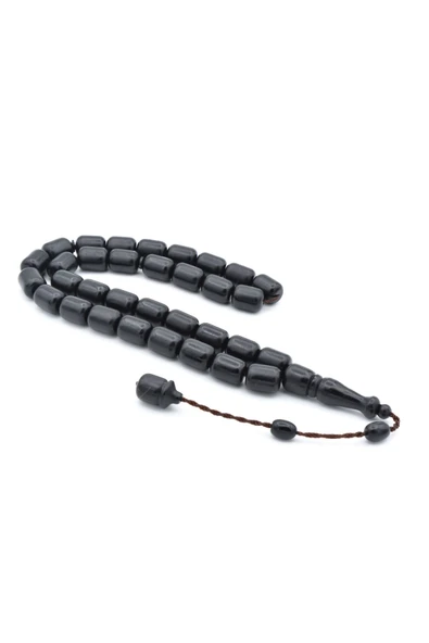 Sistemli Fıçı Kesim İri Boy Siyah Fiber Tesbih ürün görseli 1