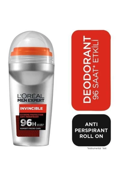 L'oreal Paris Men Expert Invincible Roll-On Deodorant 50 ml ürün görseli 1