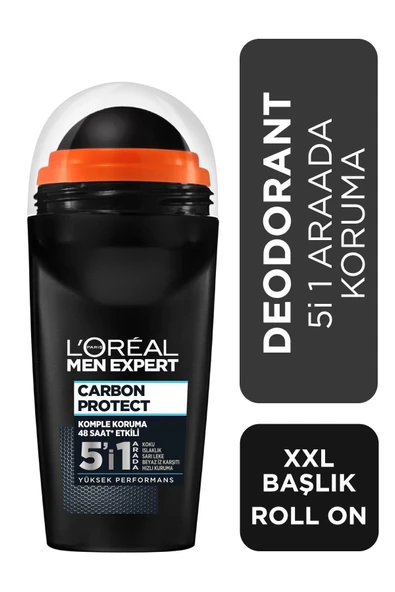L'Oreal Paris Men Expert Carbon Protect 5'i 1 Arada Erkek Roll-On Deodorant 50 ml ürün görseli 1