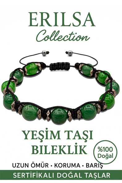 Sertifikalı Terahertz & Fasetli Yeşim Taşı Bileklik – Huzur ve Koruyucu Enerji ürün görseli 1