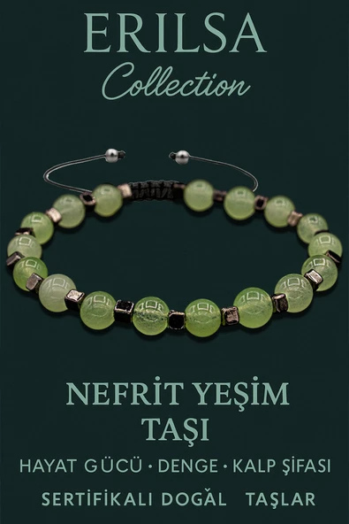 Sertifikalı Terahertz & Nefrit Yeşim Taşı Bileklik – Huzur, Denge ve Koruma ürün görseli 1