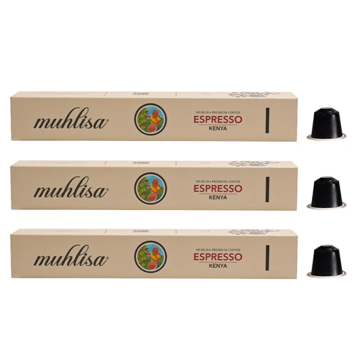 Muhlisa Espresso Kenya Kapsül Kahve 3'lü Kutu (30 Kapsül) %100 Arabica ürün görseli 1