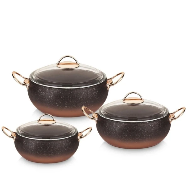 OMS 3031 6 Parça Granit Küre Güveç Set Bakır ürün görseli 1