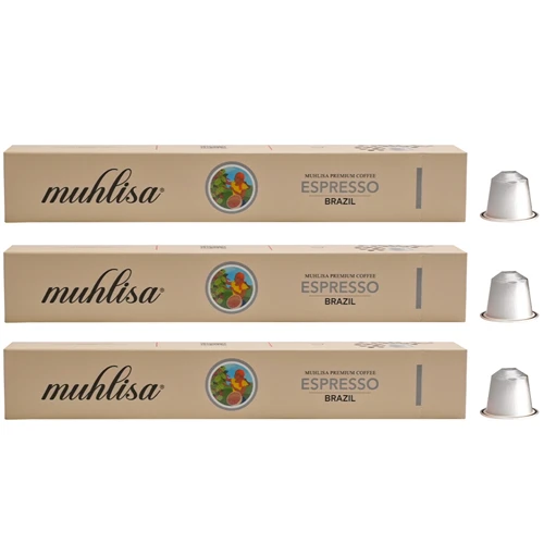 Muhlisa Espresso Brazil Kapsül Kahve 3 Kutu (30 KAPSÜL) %100 Arabica ürün görseli 1