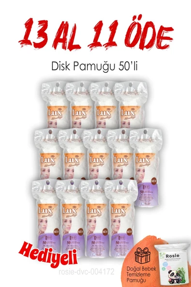 50'li Lux Disk Makyaj Pamuğu 13 AL 11 ÖDE ve ROSIE ürün görseli 1
