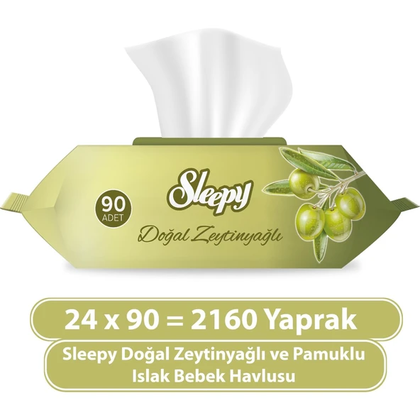 Sleepy Zeytinyağlı Islak Havlu 24 x 90 - 2160 Adet ürün görseli 1