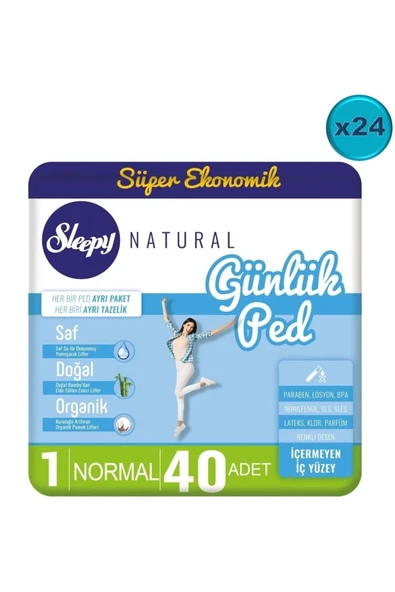 Sleepy Natural Günlük Ped Normal 960 Adet Süper Ekonomik ürün görseli 1