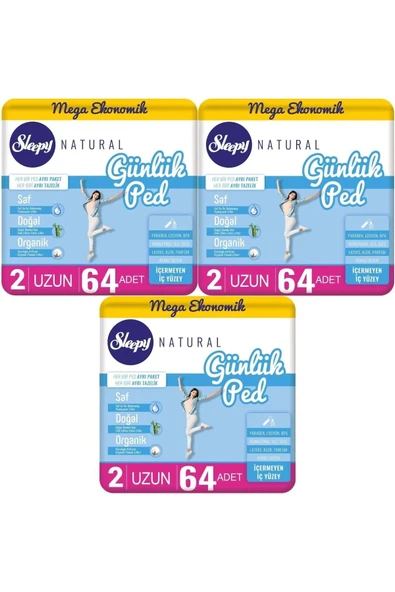 Sleepy Natural Günlük Ped Uzun 192 Adet ürün görseli 1