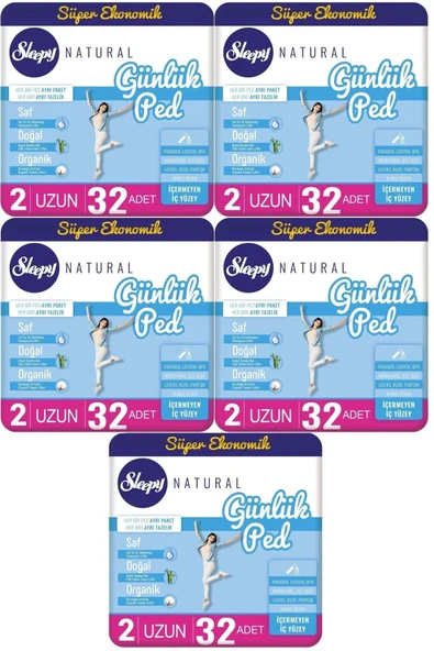 Sleepy Natural Günlük Ped Uzun 32'li X 5 (160 Adet) ürün görseli 1