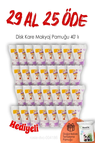 Lux 40'lı 29 AL 25 ÖDE Disk Kare Makyaj Pamuğu ve ROSIE ürün görseli 1