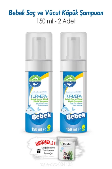 Turmepa 2 Adet Bebek Saç ve Vücut Köpük Şampuanı 150 ML ve ROSIE ürün görseli 1