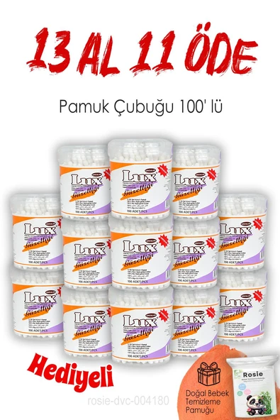 Lux 13 AL 11 ÖDE Pamuk Çubuğu 100' lü ve ROSIE ürün görseli 1