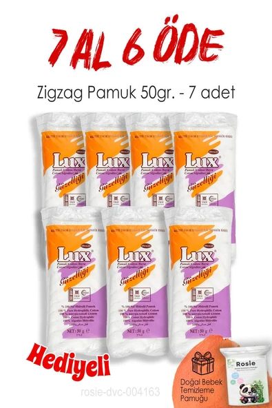 Lux Zigzag Pamuk 50gr. 7 AL 6 ÖDE ve ROSIE ürün görseli 1