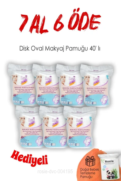 40'lı Lux Disk Oval Makyaj Pamuğu 7 AL 6 ÖDE ve ROSIE ürün görseli 1