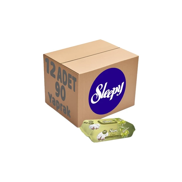 Sleepy Islak Havlu Mendil 90 Yaprak Pamuk & ZeytinYağlı 12 Li ürün görseli 1