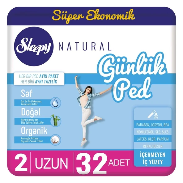 Sleepy Natural Günlük Ped Uzun 32 Adet ürün görseli 1
