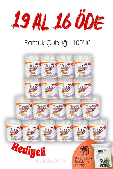 19 AL 16 ÖDE 100'lü Lux Pamuk Çubuğu ve ROSIE ürün görseli 1