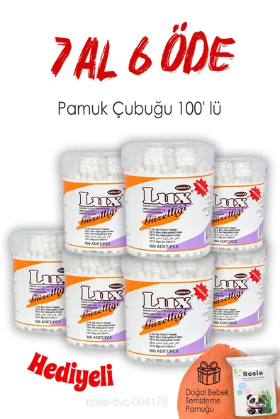 Lux Pamuk Çubuğu 100' lü 7 AL 6 ÖDE ve ROSIE ürün görseli 1