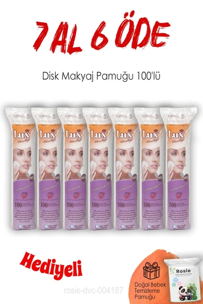 100'lü Lux Disk Makyaj Pamuğu 7 AL 6 ÖDE ve ROSIE ürün görseli 1