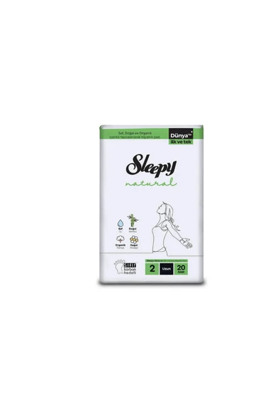 Sleepy Natural Hijyenik Ped Uzun 20 adet*2 Paket Toplam 40 Adet ürün görseli 1
