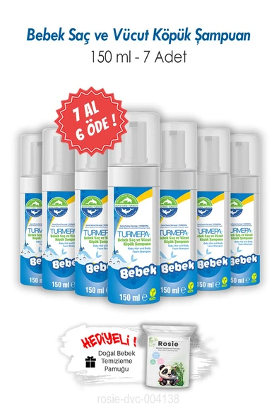 7 AL 6 ÖDE Turmepa Bebek Saç ve Vücut Köpük Şampuanı 150 ML ve ROSIE ürün görseli 1