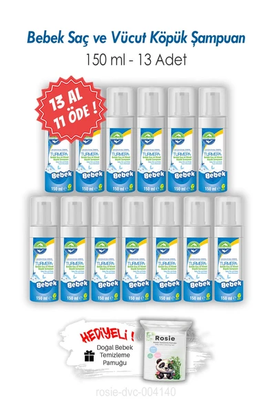 Turmepa Bebek Saç ve Vücut Köpük Şampuanı 13 AL 11 ÖDE 150 ML ve ROSIE ürün görseli 1