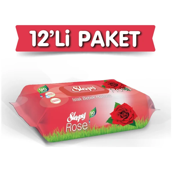 Sleepy Gül Kokulu Islak Havlu 12 x 90'lı ürün görseli 1